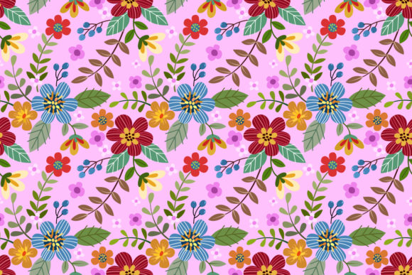 Colorful Flowers Design Seamless Pattern