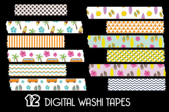 Enhance Your Creative Projects with Summer Cliparts Washi Tapes