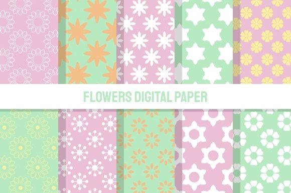 Flowers Digital Paper Bundle for Creative Projects