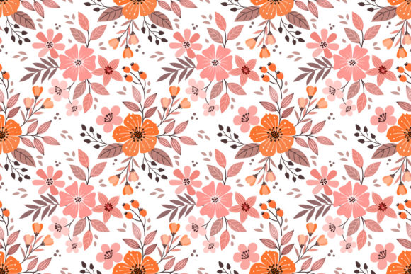 Monochrome Orange Flower Pattern: A Versatile Design for Modern Creativity