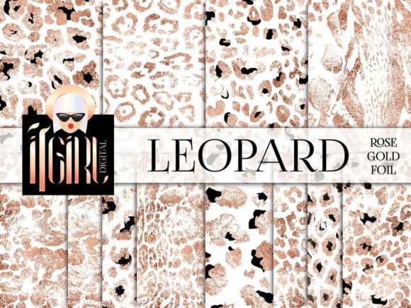 Rose Gold Leopard Digital Papers for Creative and Professional Use