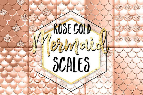 Rose Gold Mermaid Digital Paper
