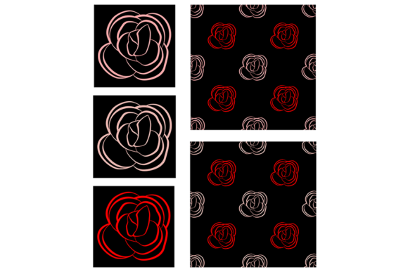 Rose in Seamless Pattern and Clipart: High-Resolution Design Assets for Professional Projects