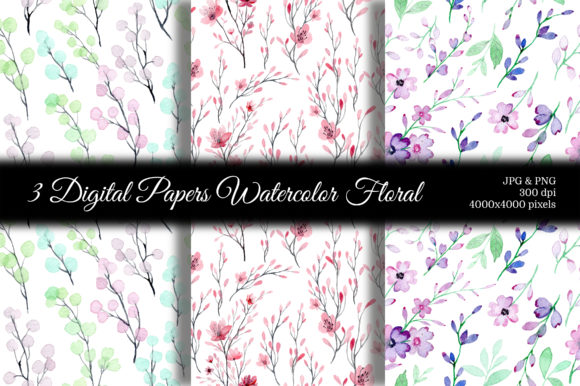 Seamless Pattern Floral Watercolor 122: A Versatile Asset for Creative Workflows