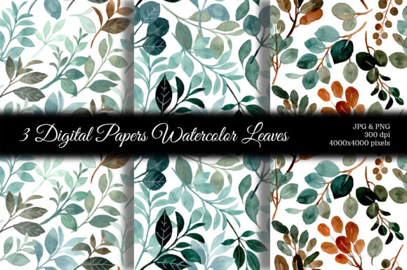 Seamless Pattern Leaves Watercolor 18: A Versatile Design Resource