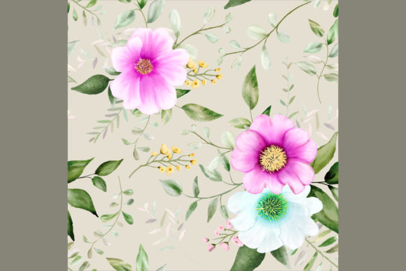 Seamless Pattern Watercolor Flower Leaf: A Strategic Design Tool for Creative and Business Applications