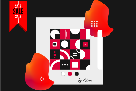 Simple Vector Pattern Red-Geometric Art
