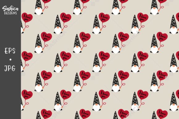 Valentine Gnome Hemp Pattern