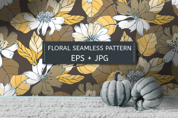 Yellow, Brown Floral Pattern: A Versatile Design for Modern Creatives
